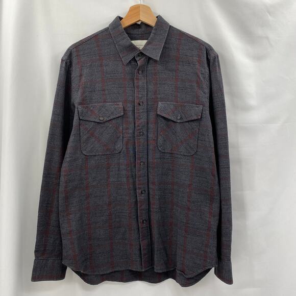 Billy Reid M Gray Plaid Button Down Shirt - Picture 3 of 6